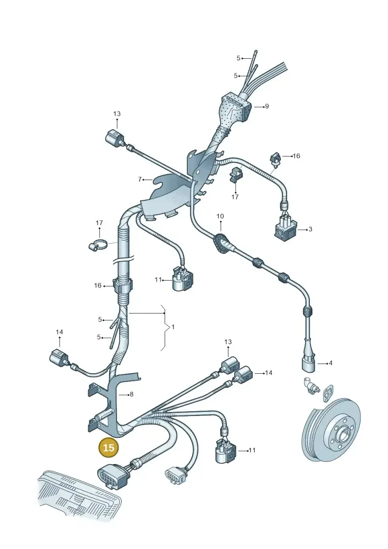 8L0941189 — Audi A3/S3/QUATTRO (1996-2000) diagram 203971620, position 15