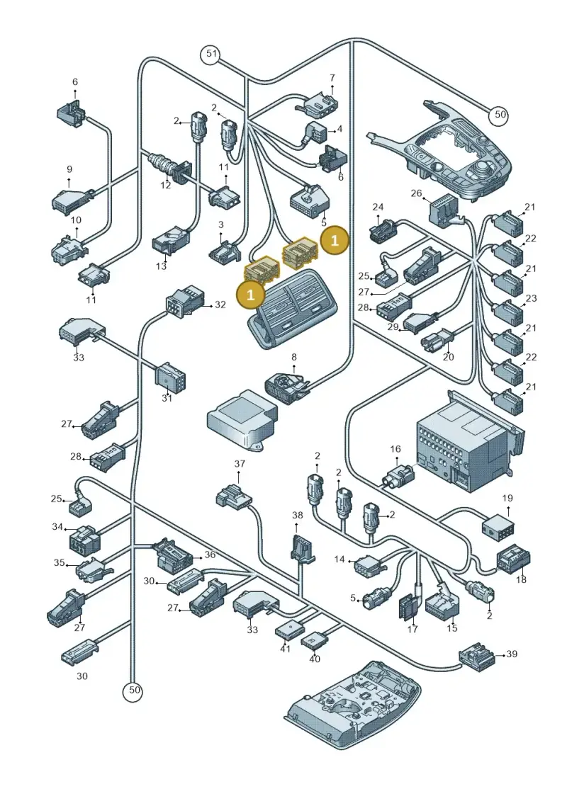 8L0971971 — Audi A4 Av. Allroad (2008-2016) diagram 636971840, position 1