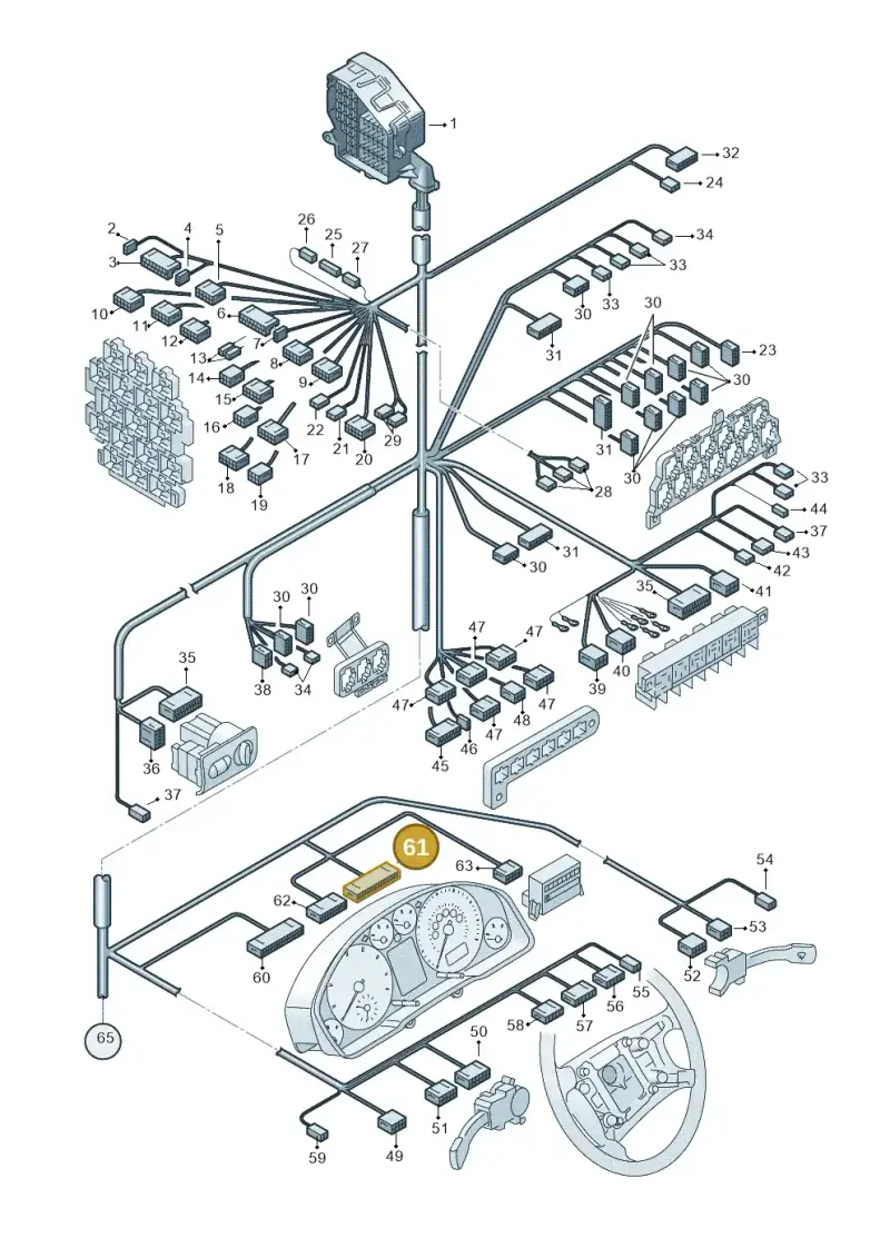 8L0972977D — Audi RS6 qu. (2003-2004) diagram 260971920, position 61
