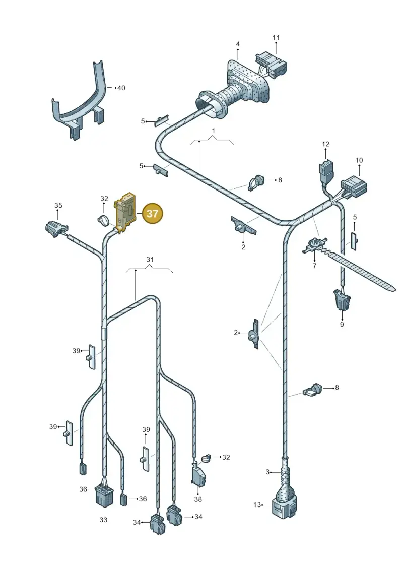 8L0972977H — Audi A4/S4/Av./qu. (2001-2004) diagram 249972350, position 37