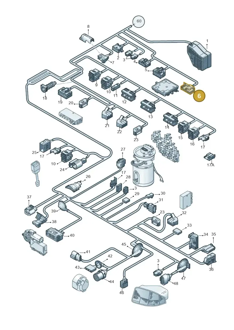 8L0972977H — Audi A4/S4 Cabrio./qu. (2002-2006) diagram 273972810, position 6