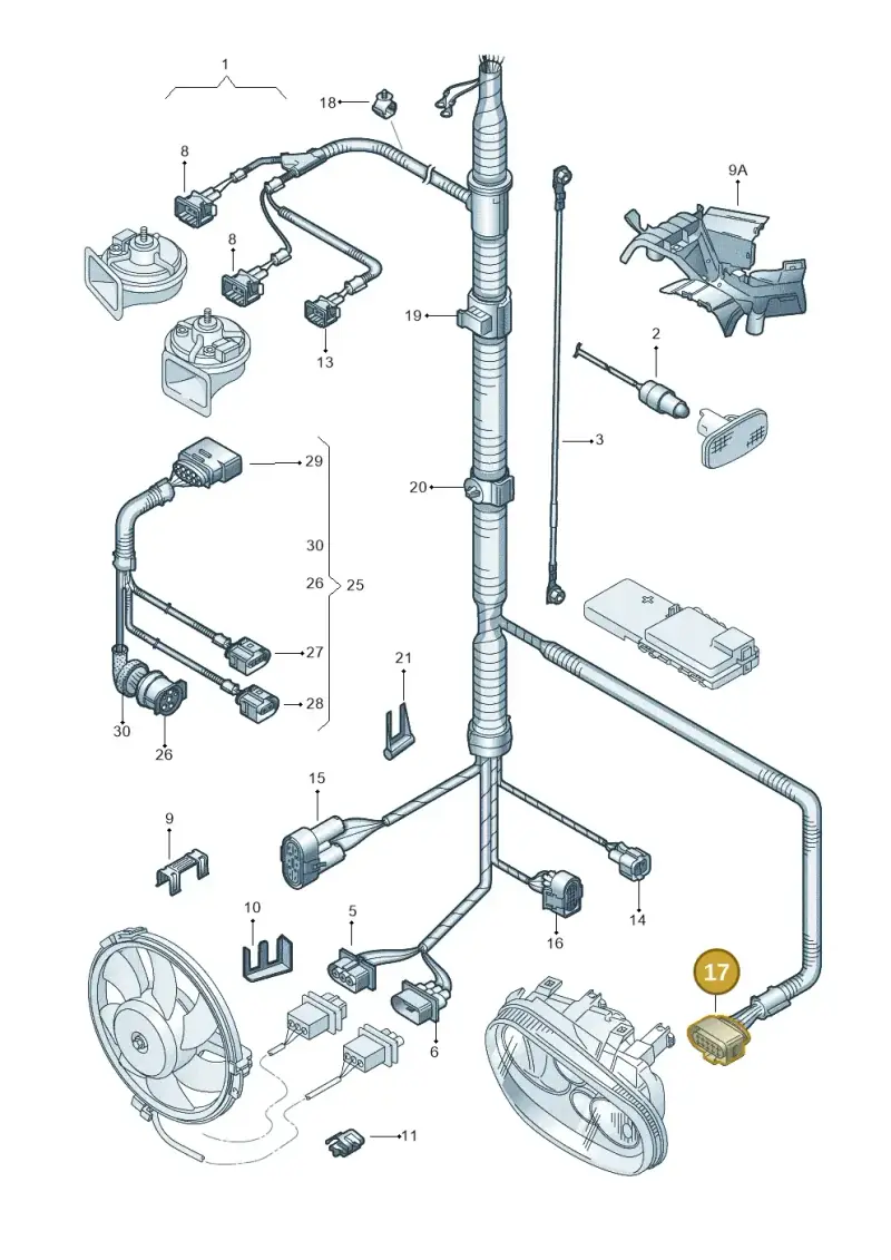 8L0973703 — Audi A3/S3/QUATTRO (2000-2003) diagram 203971600, position 17