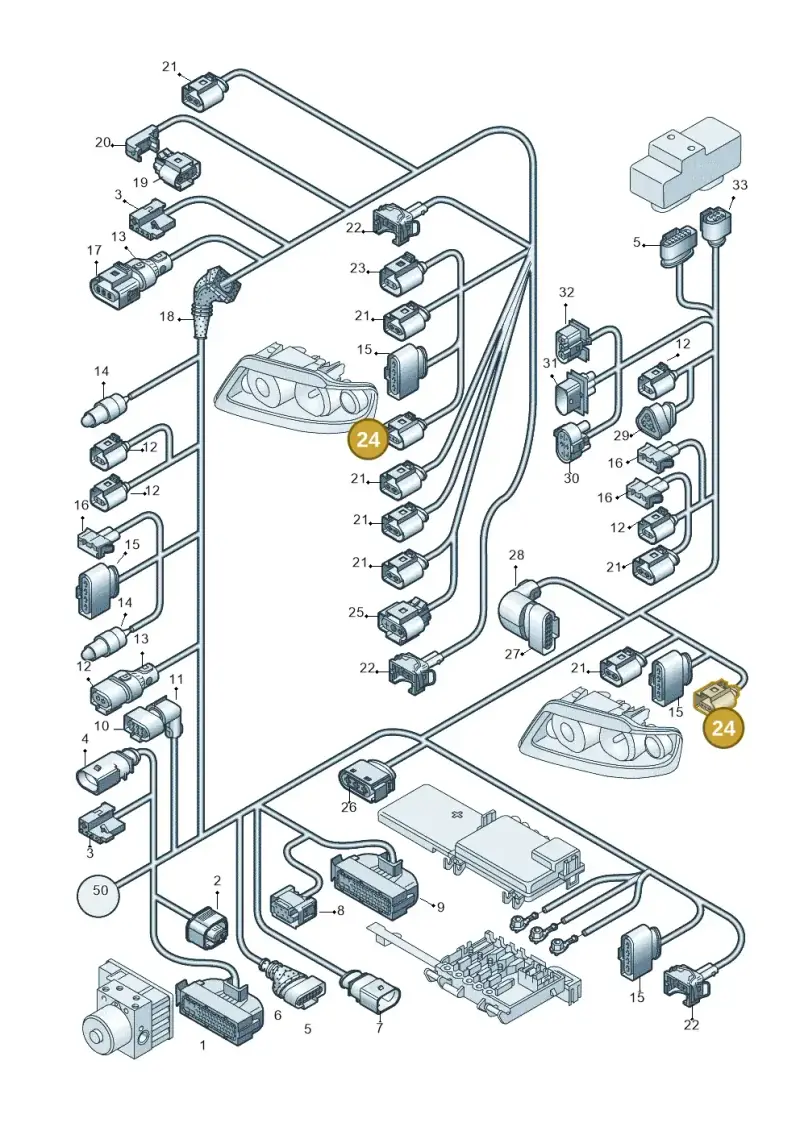 8L0973703 — Audi A3/S3/QUATTRO (2000-2003) diagram 209971820, position 24