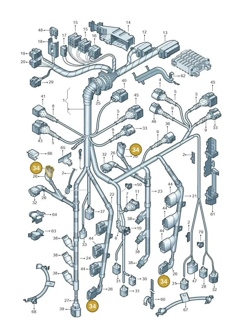 8L0973703 — Audi A4/S4 Cabrio./qu. (2002-2006) diagram 249971300, position 34