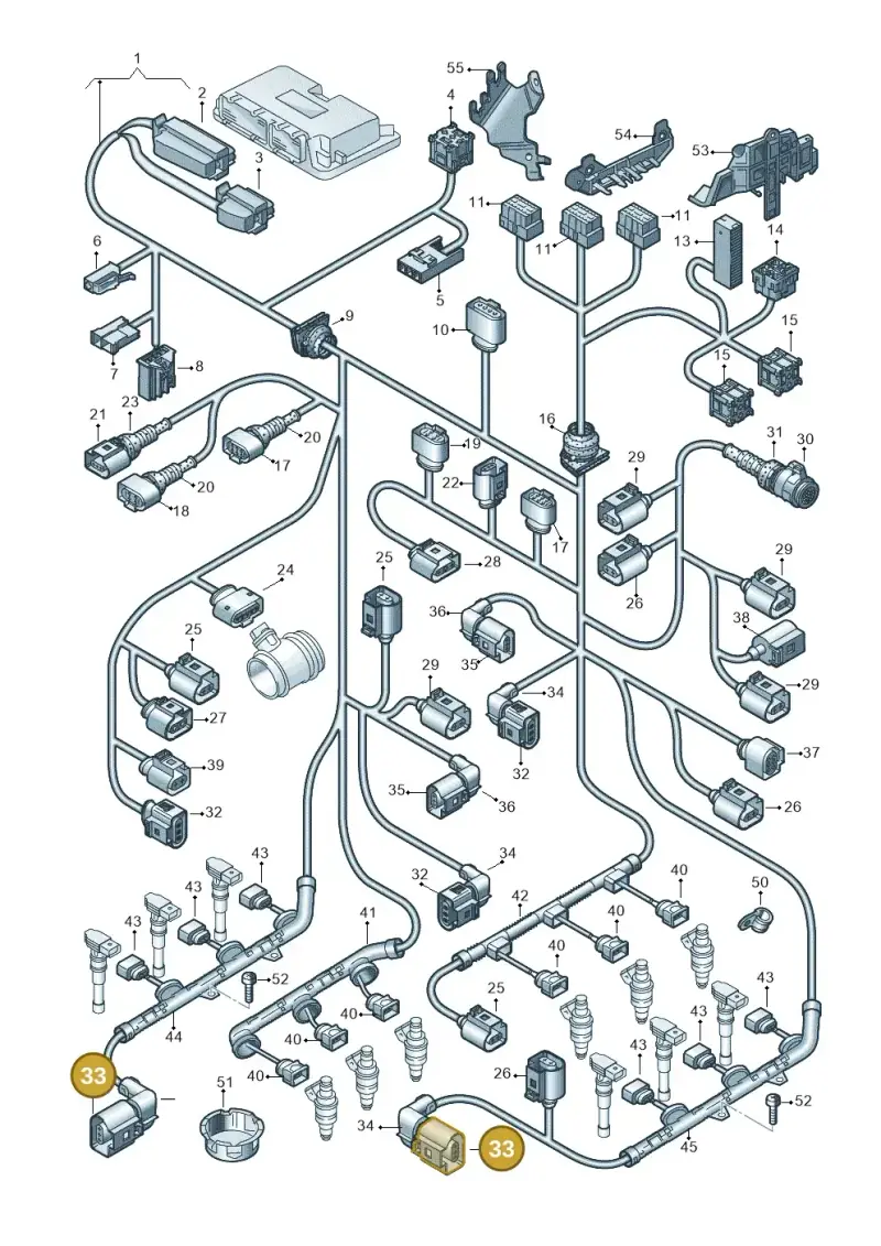 8L0973703 — Audi A6/S6/Avant/qu.   05> (2004-) diagram 448971350, position 33