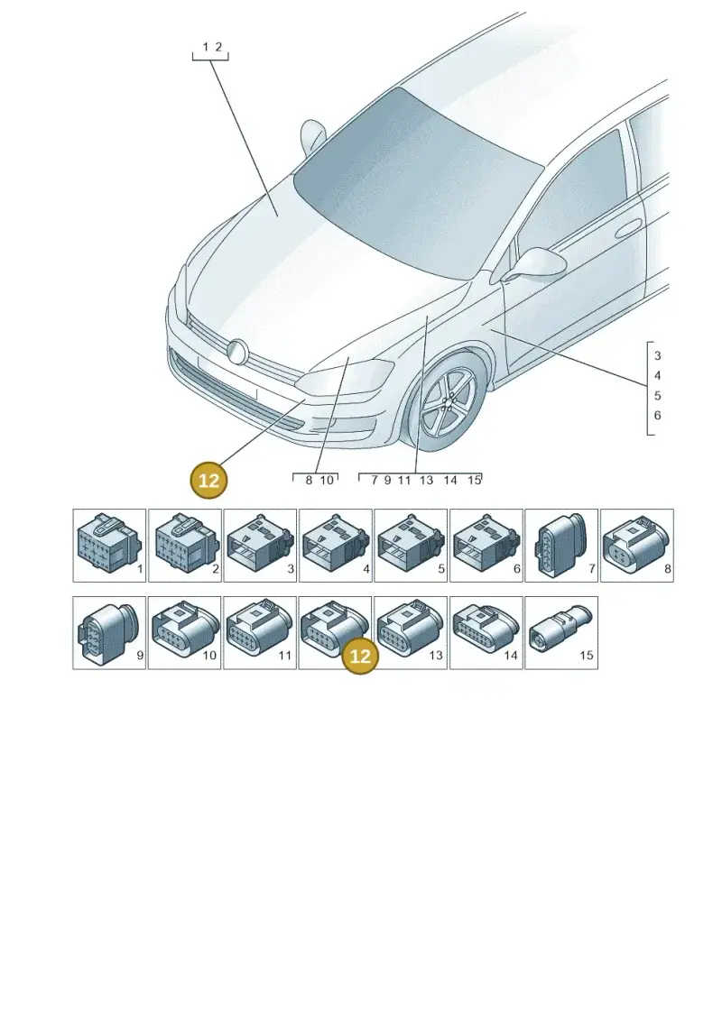 8L0973703 — Volkswagen E-Golf (2019-2020) diagram 746971860, position 12