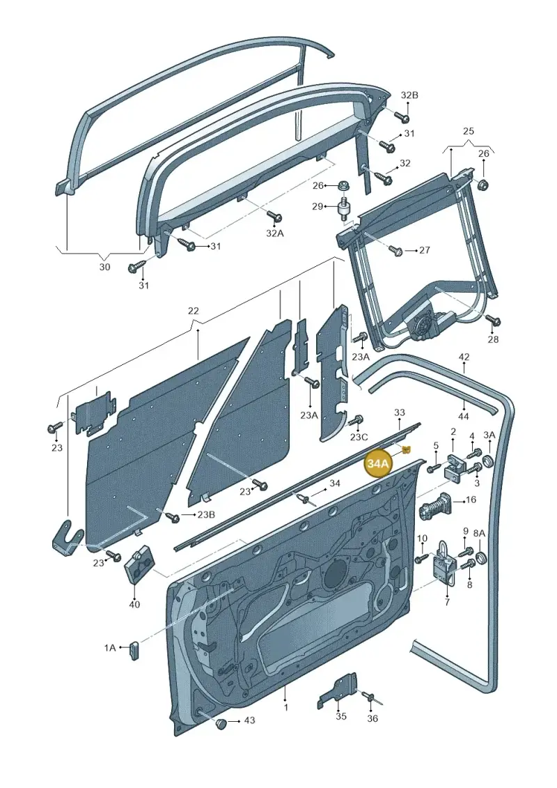 8L3837199B — Audi A6 2.7 TDI (2008-2011) diagram 448831050, position 34A