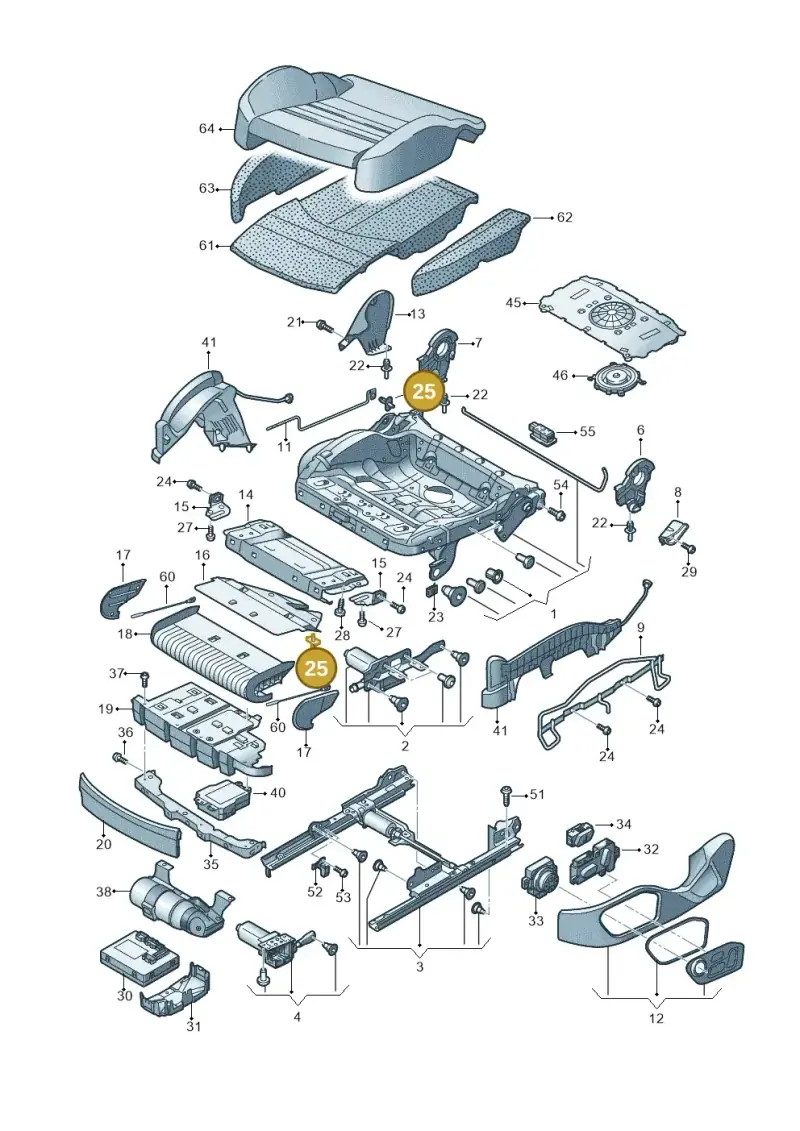 8L3837199B — Audi A7 Sportback (2014-2018) diagram 758881200, position 25