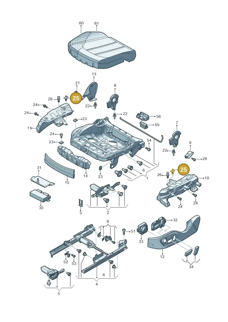 8L3837199B — Audi A8L qu. 3.0 TDI (2013-2018) diagram 771881000, position 25