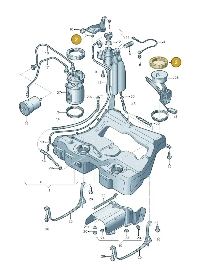 8N0201375A — Audi TT Coupe/Roadster (2002-2006) diagram 229201070, position 2
