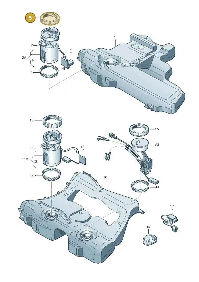 8N0201375A — Audi TT Coupe/Roadster (2002-2006) diagram 229919400, position 5