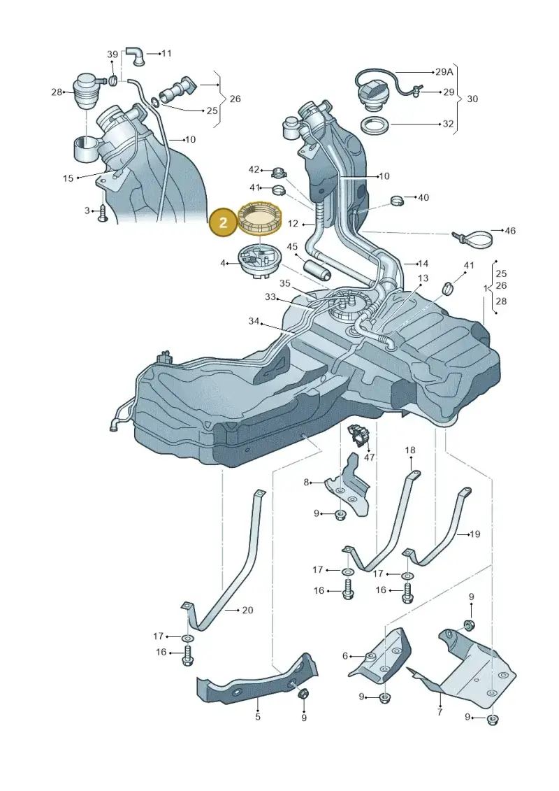 8N0201375A — Audi A4/S4 Cabrio./qu. 07> (2006-) diagram 249201050, position 2