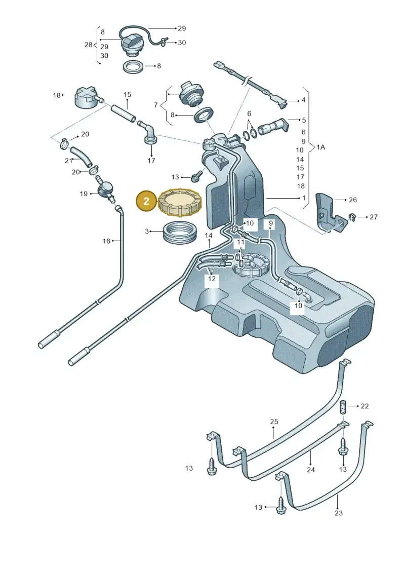 8N0201375A — Audi A6/Wagon/quattro (2001-2004) diagram 261201050, position 2