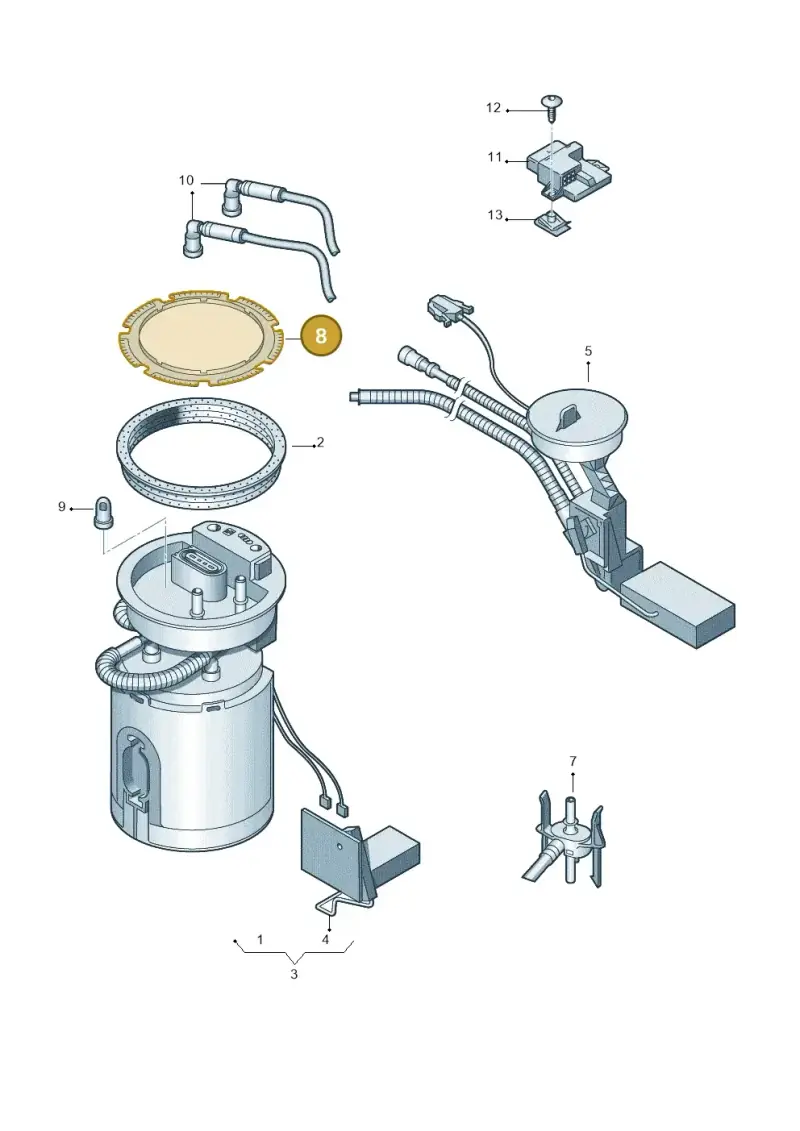 8N0201375A — Audi A4/S4 Cabrio./qu. 07> (2006-) diagram 454919350, position 8