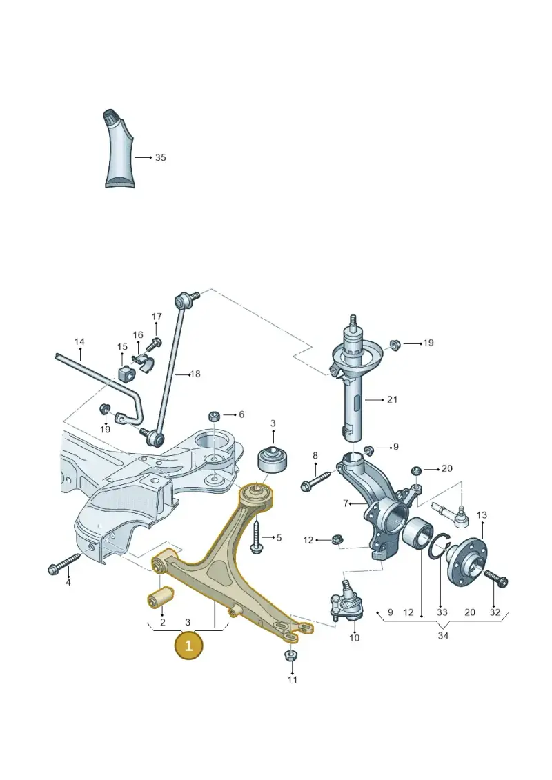 8N0407151D — Audi TT Coupe/Roadster (2002-2006) diagram 278407050, position 1