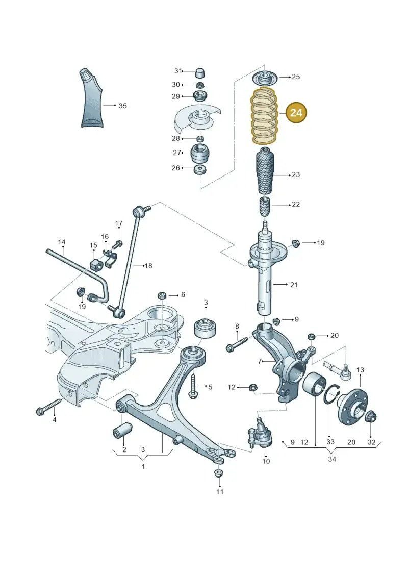 8N0411105K — Audi TT Coupe/Roadster (2002-2006) diagram 229407110, position 24