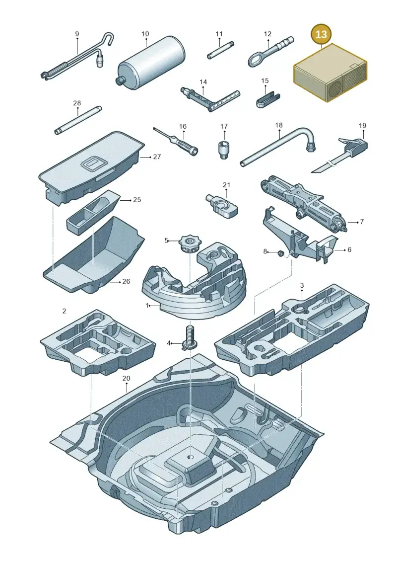 8P0012615A — Audi A8L (2017-2022) diagram 838011100, position 13