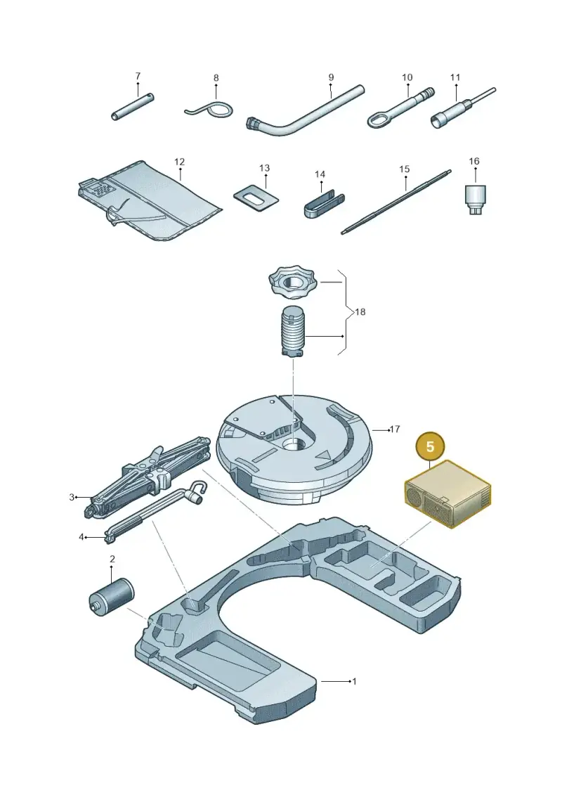 8P0012615A — Audi RS3 Limousine (2017-2020) diagram 858011100, position 5