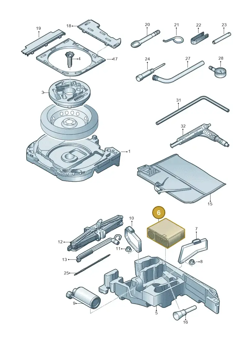 8P0012615A — Audi TTRS Coupe (2016-2023) diagram 898011100, position 6