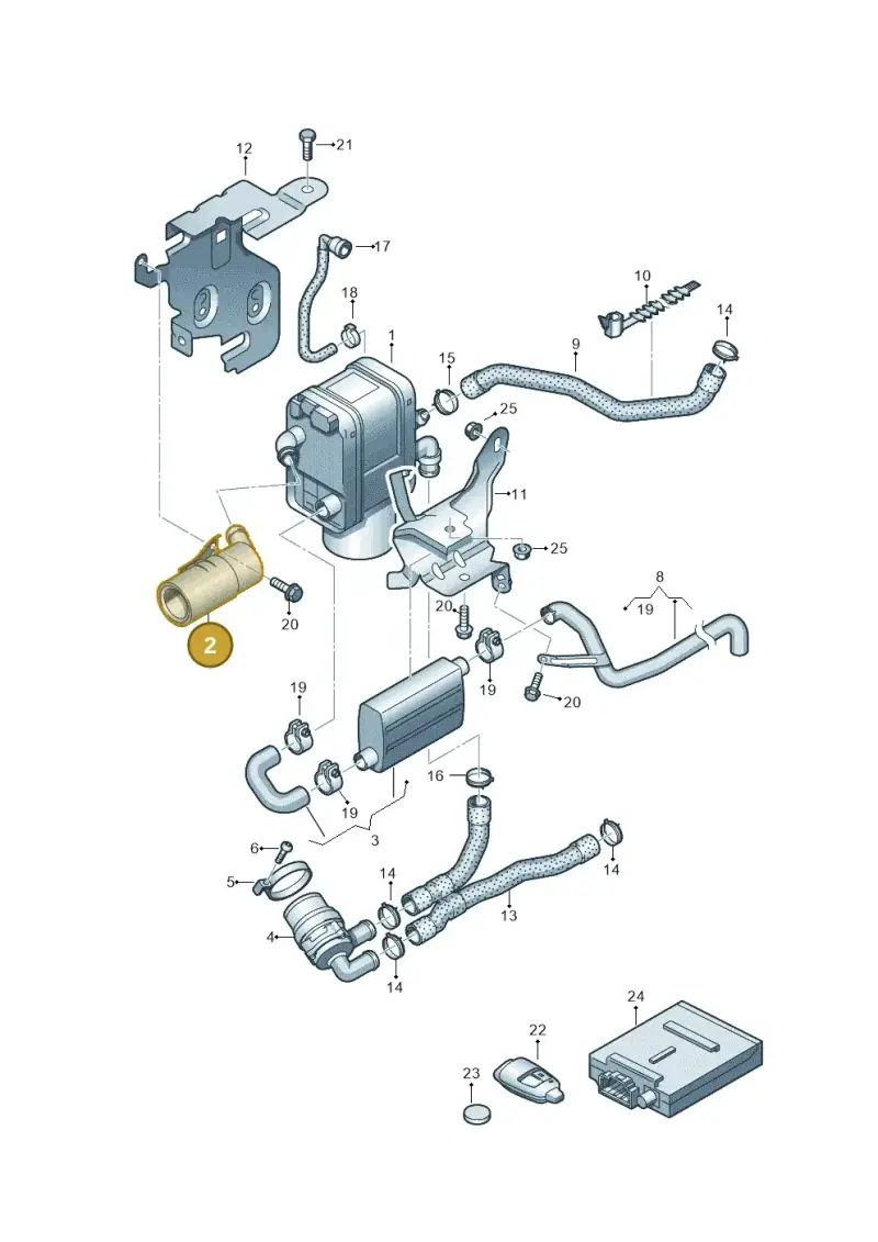8P0261225 — Audi A3 Sportback (2008-2013) diagram 646819700, position 2