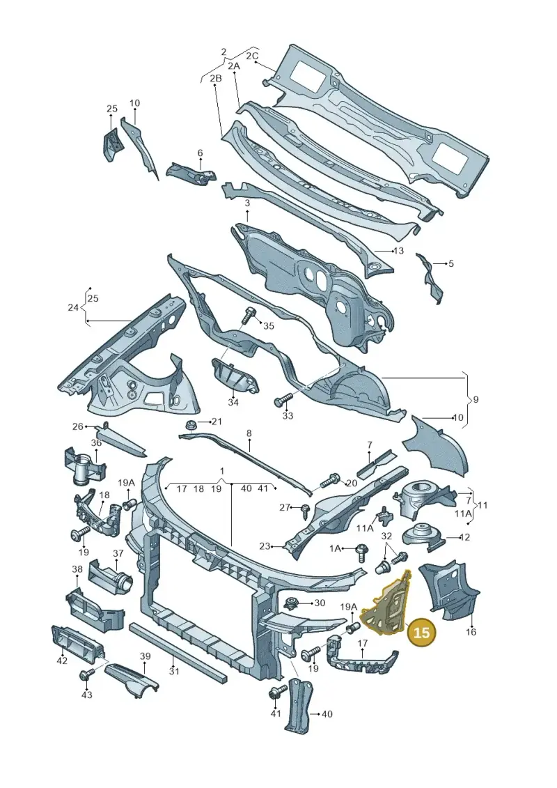 8P0802124C — Audi RS3 Sportback (2011-2012) diagram 412805000, position 15