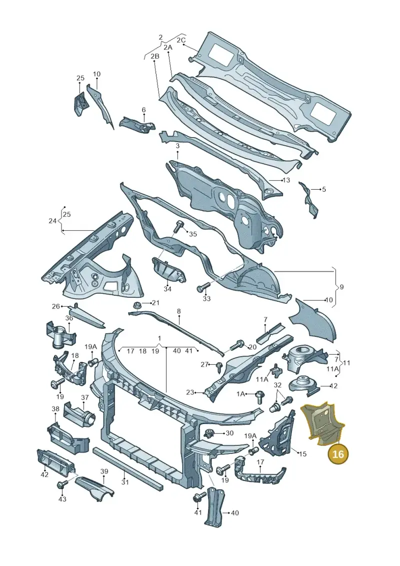 8P0802624D — Audi RS3 Sportback (2011-2012) diagram 412805000, position 16