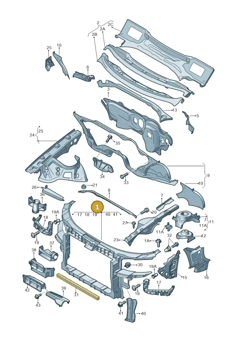 8P0805588 — Audi A3/S3/Sportb./qu. 08 (2007-) diagram 412805000, position 1