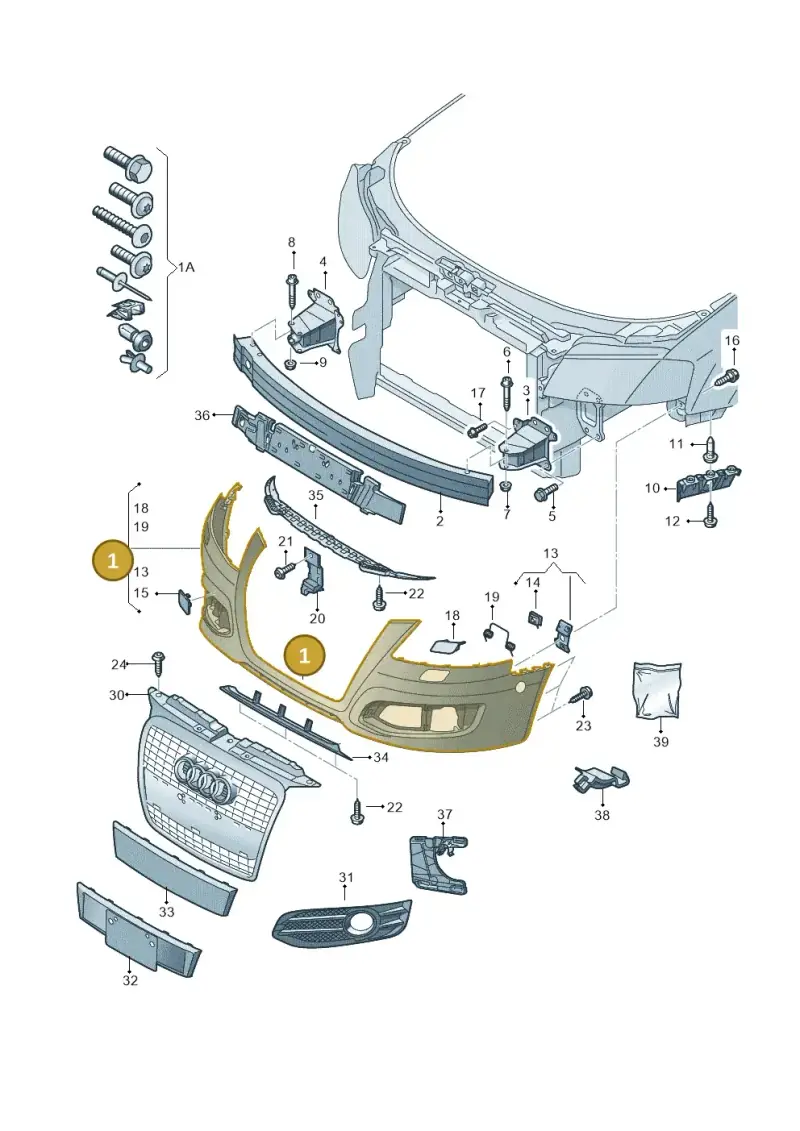 8P0807105RGRU — Audi A3 Sportback (2008-2013) diagram 646807000, position 1
