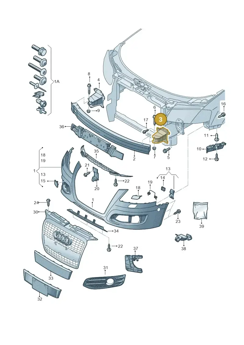 8P0807133A — Audi A3 Sportback (2008-2013) diagram 646807000, position 3