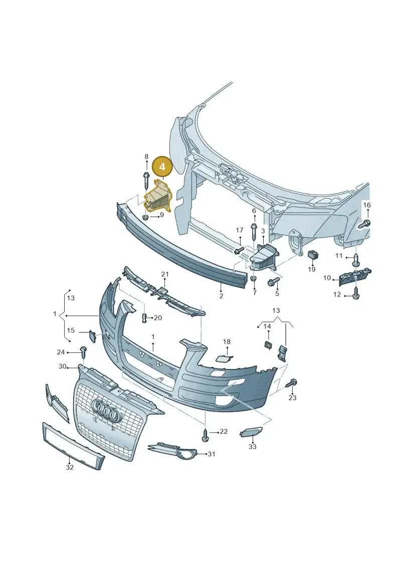 8P0807134 — Audi A3/S3/Sportb./qu. 08 (2007-) diagram 412807100, position 4
