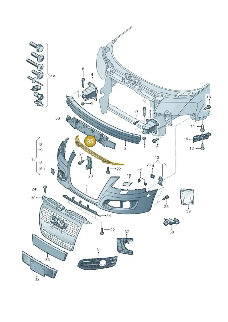 8P0807233 — Audi A3 Sportback (2008-2013) diagram 646807000, position 35