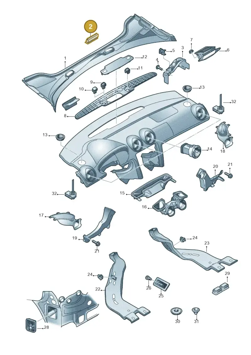8P0819142 — Audi RS3 Sportback (2011-2012) diagram 412819300, position 2