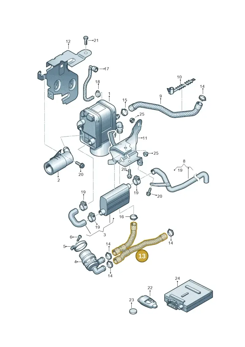 8P0819350A — Audi A3 Sportback (2008-2013) diagram 646819700, position 13