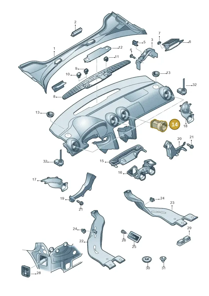 8P0820901C5PR — Audi RS3 Sportback (2011-2012) diagram 412819300, position 14