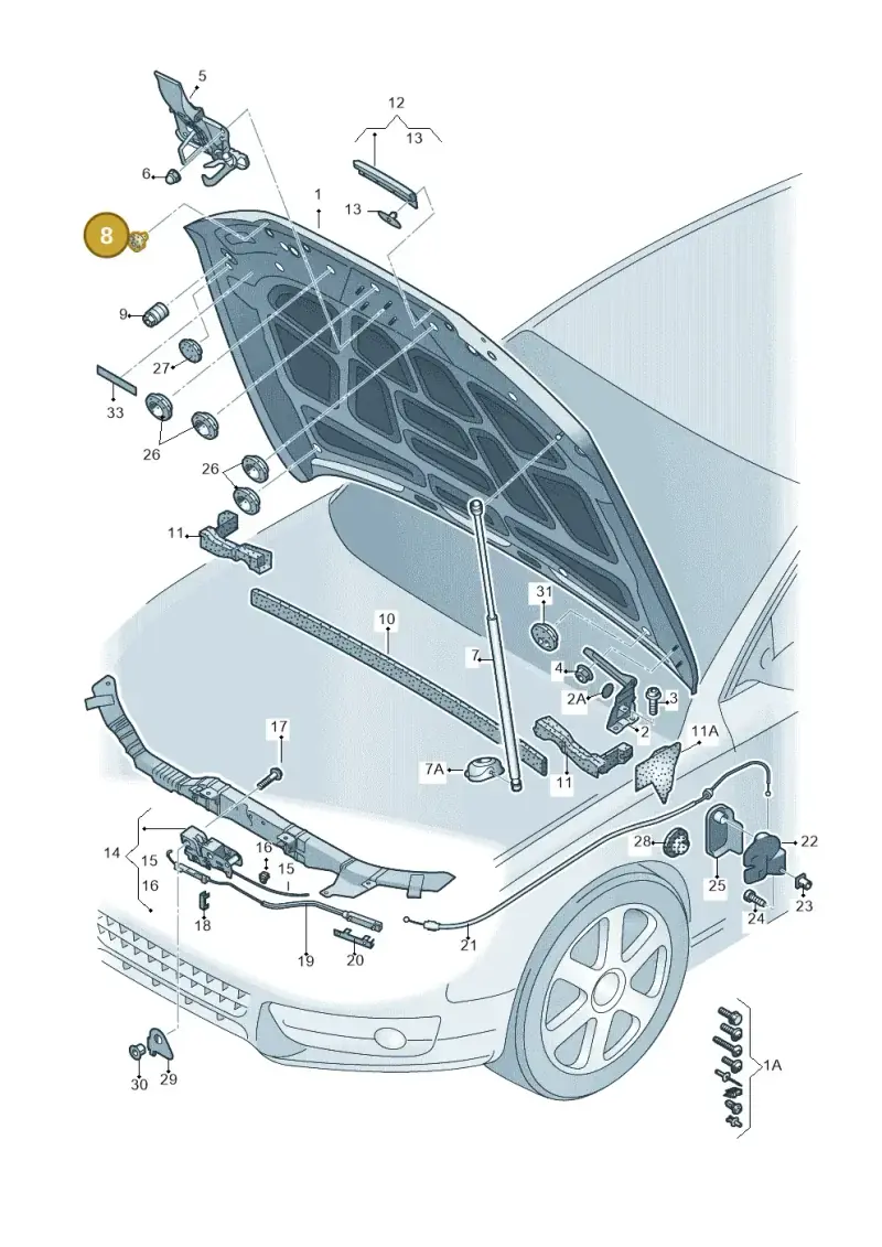8P0823433A — Audi Q5 qu. 2.0 TDI (2012-2017) diagram 620823000, position 8