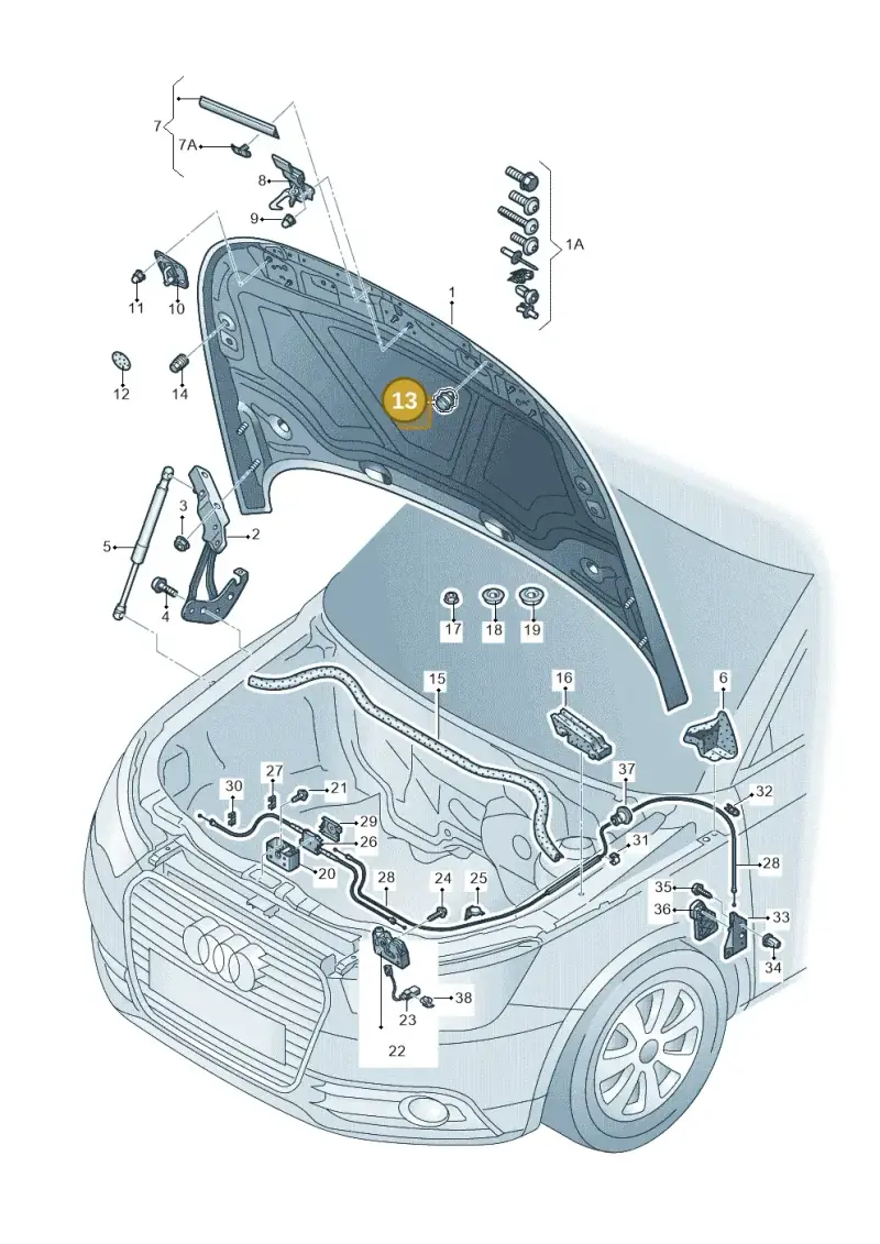8P0823433A — Audi A1 Sportback (2014-2018) diagram 708823000, position 13