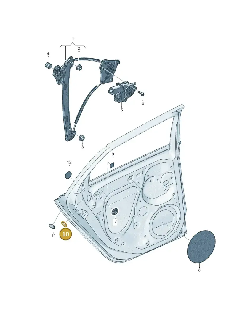 8P0837111B — Audi A1 sportback 1.0 (2018-) diagram 592839060, position 10