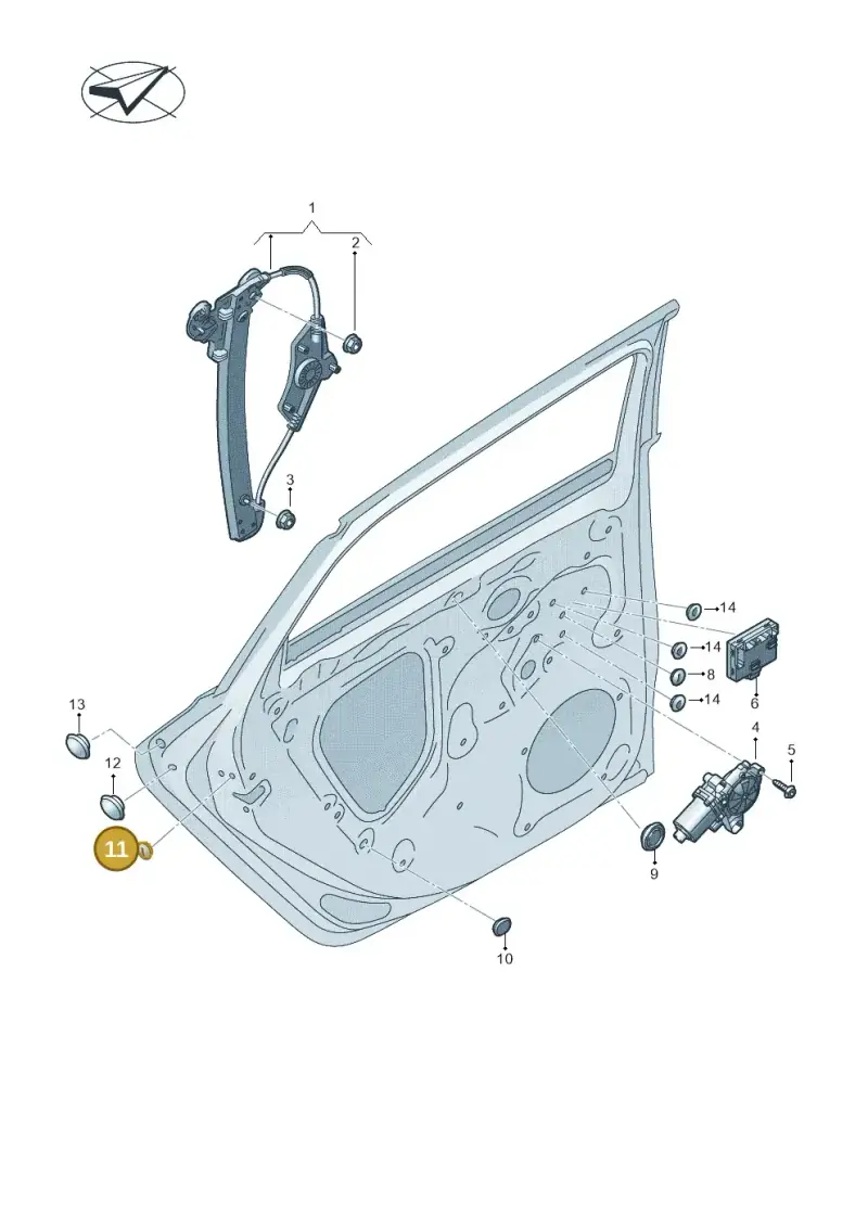 8P0837111B — Audi A3 Sportback (2019-2021) diagram 596839060, position 11