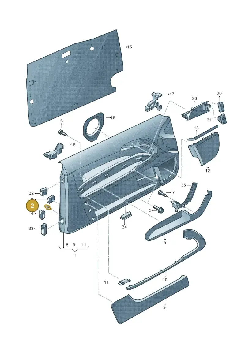 8P0868243 — Audi A3 Sportback (2008-2013) diagram 412867000, position 2