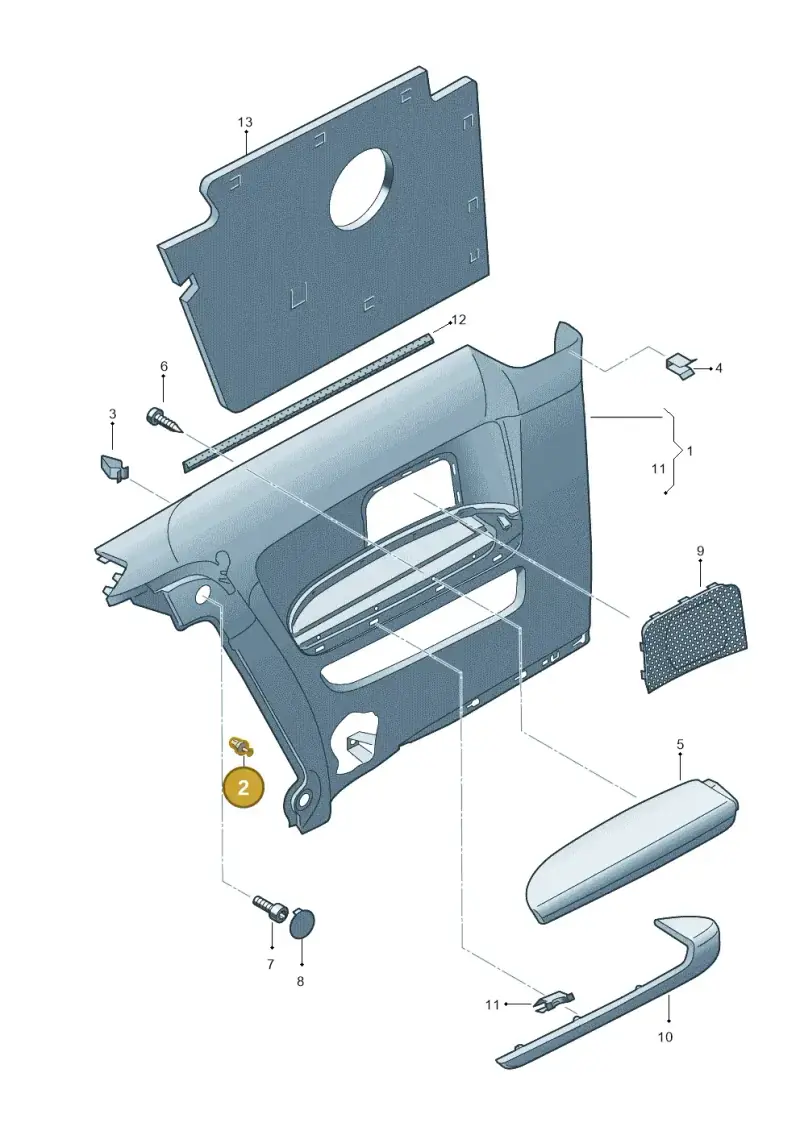 8P0868243 — Audi A3 Sportback (2008-2013) diagram 412867500, position 2