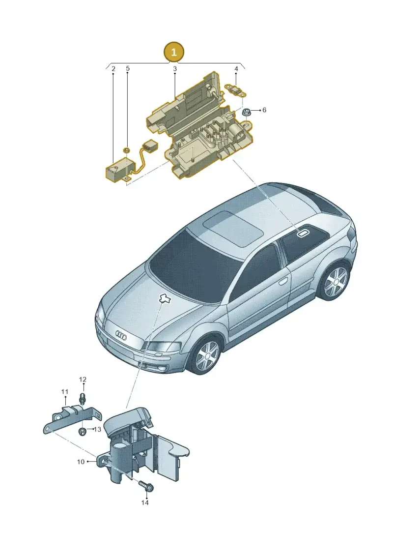 8P0937548 — Audi A3/S3/quattro (2005-2007) diagram 412937300, position 1
