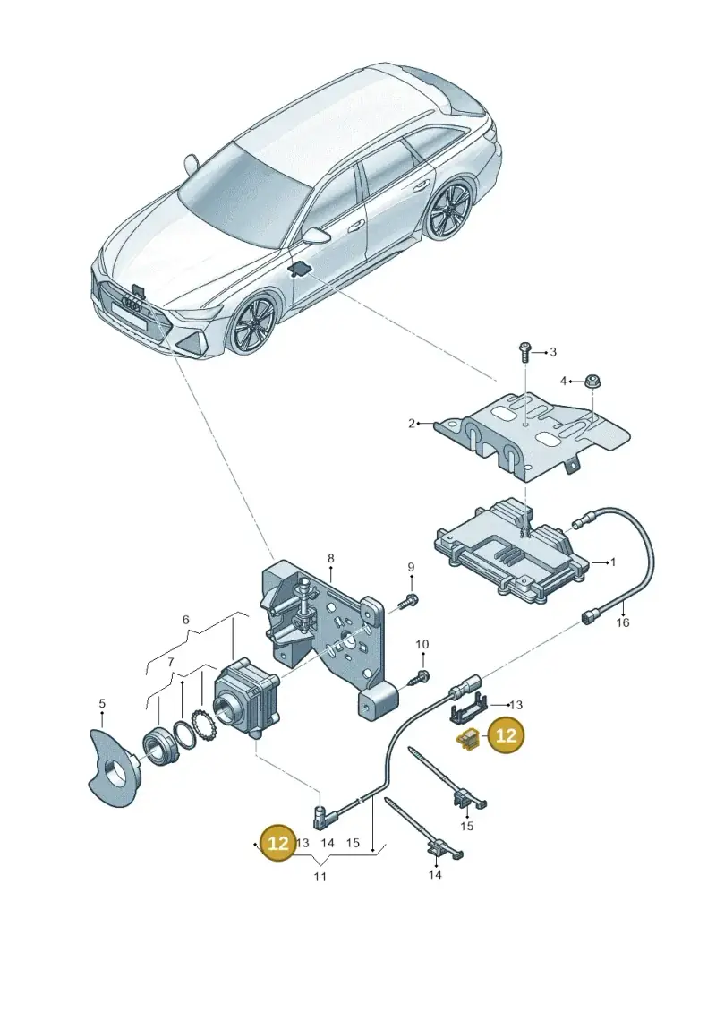 8P0971848D — Audi RS6 Avant (2019-) diagram 537907240, position 12