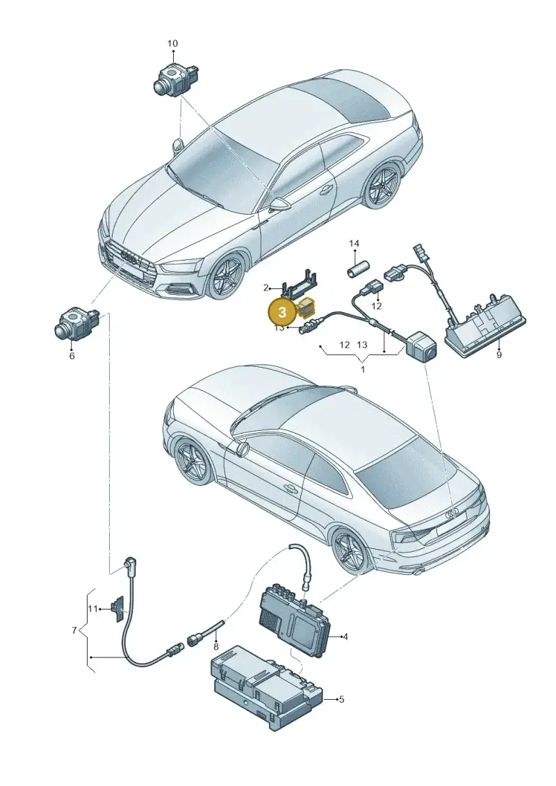 8P0971848K — Audi RS5 Sportback (2017-) diagram 897907450, position 3