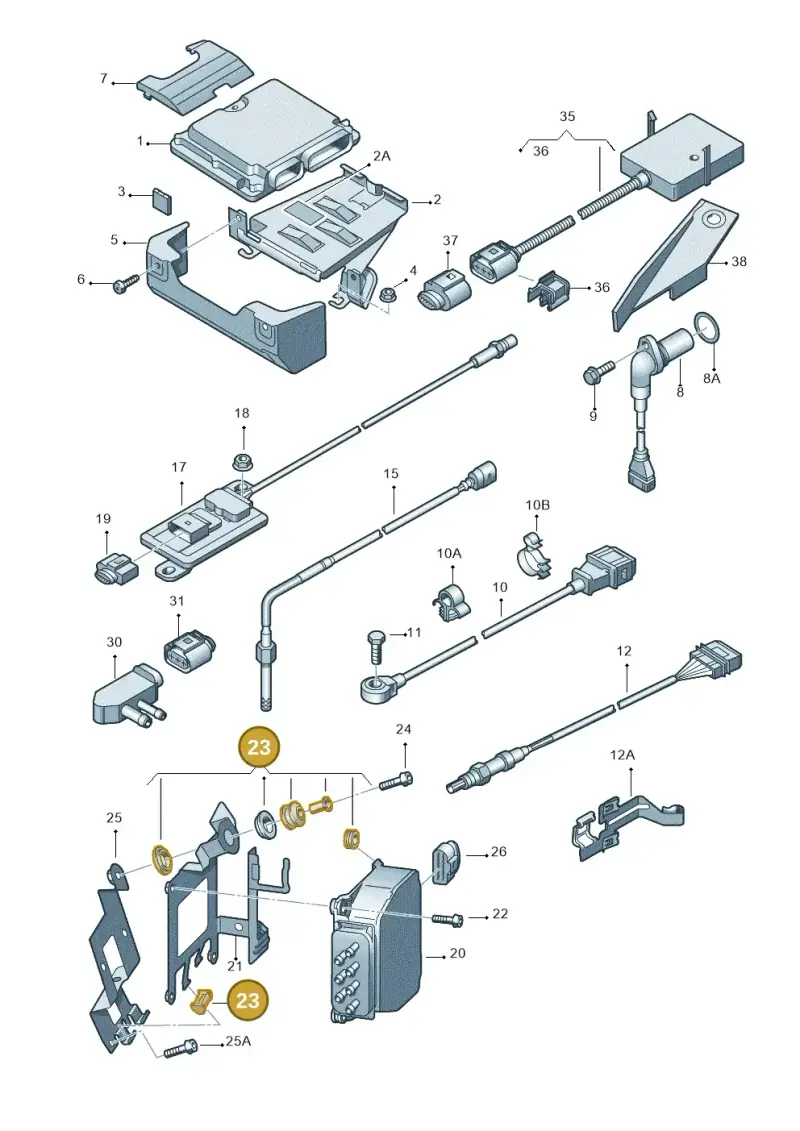 8P0998801 — Audi A3 Sportback (2008-2013) diagram 412906000, position 23