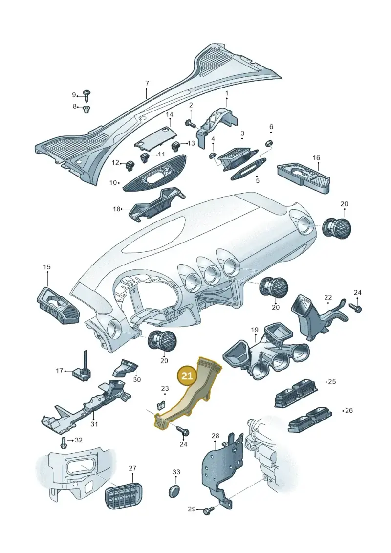 8P1819151A — Audi TTS Coupe 2.0 (2010-2014) diagram 609819300, position 21