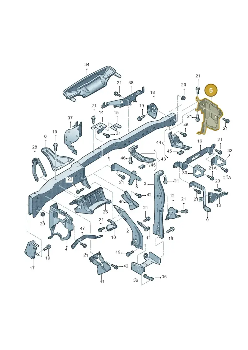 8P2858506B — Audi RS3 Sportback (2011-2012) diagram 412857000, position 5