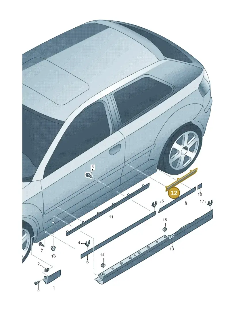 8P3853983DGRU — Audi A3 Sportback (2008-2013) diagram 412853000, position 12