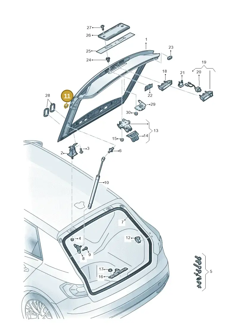 8P4827249D — Audi A1 sportback 1.0 (2018-) diagram 592827000, position 11