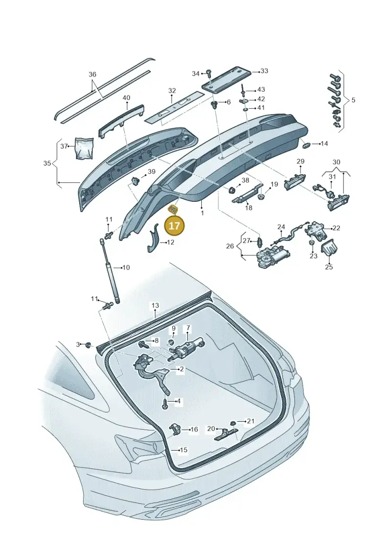 8P4827249D — Audi RS6 Avant (2019-) diagram 537827000, position 17