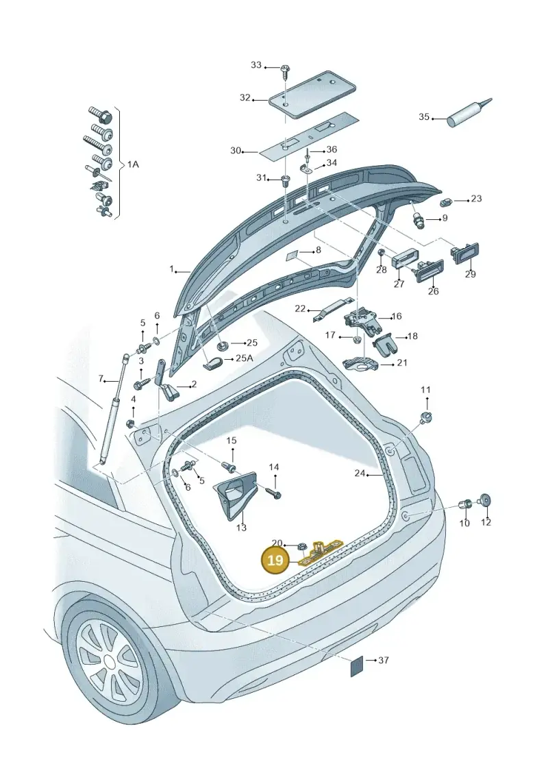 8P4827507A — Audi A1 Sportback (2014-2018) diagram 708827000, position 19